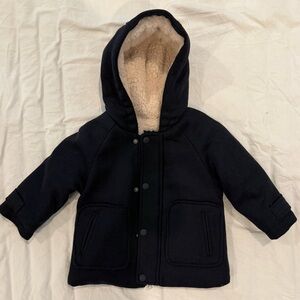 Zara Black Jacket with Cream Fleece Lining